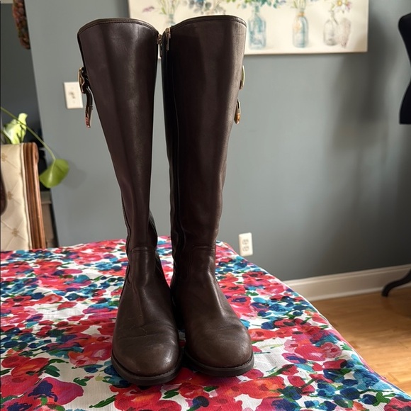 Coach Easton Extended Leather Boots - Picture 1 of 8